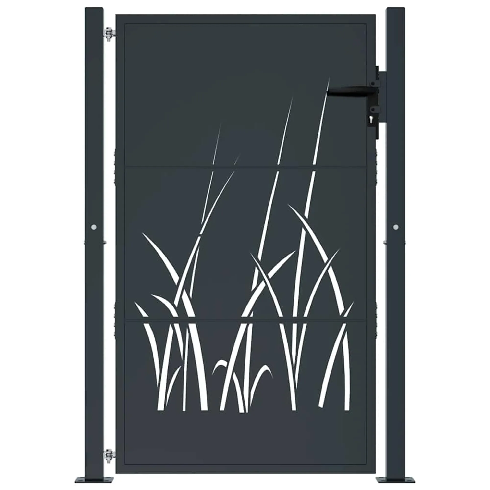 Beautiful Garden Gate Anthracite 105x155 Cm Steel Grass Design