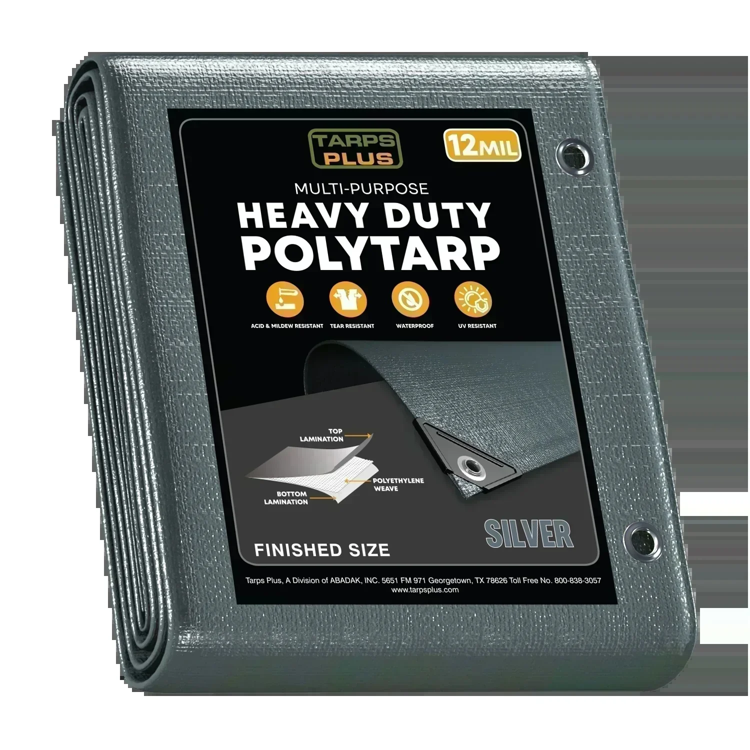 Silver Poly Tarp 10' X 16'