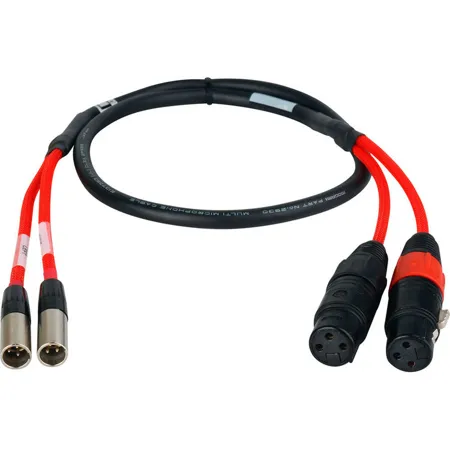 Laird 6' 2-channel Ta3m Miniature Xlr Male To Standard 3-pin Xlr Female Cable For Red One Camera
