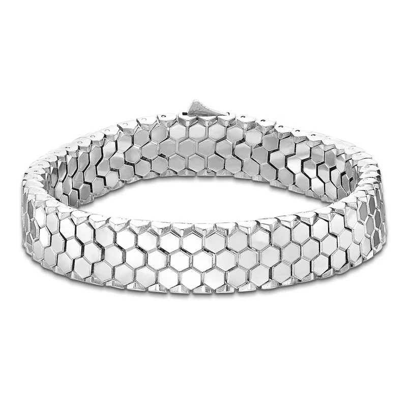 Men's Honeycomb Bracelet Stainless Steel 8.5 Inches