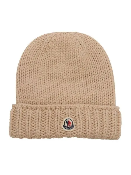 Moncler Enfant Logo Patch Ribbed Beanie