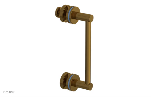 Jolie - 8" Single Sided Shower Pull With "light Blue" Accents 222-92-08 - French Brass