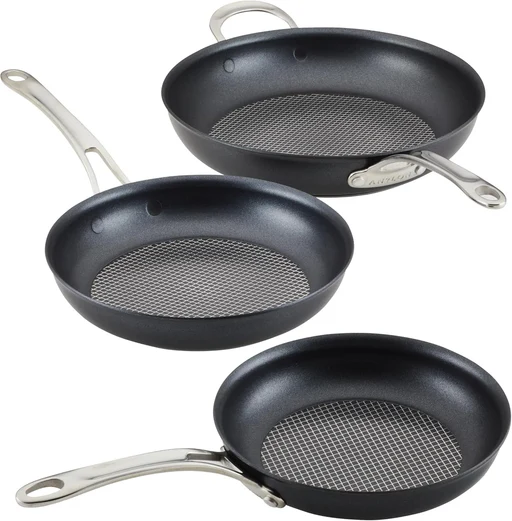 Nonstick Frying Pan Set - 8 Inch, 10 Inch, 12 Inch - Grey