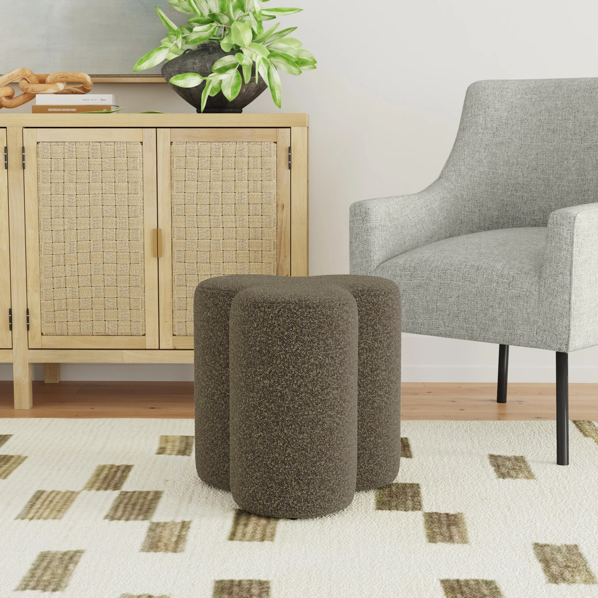 Homepop Clover Ottoman
