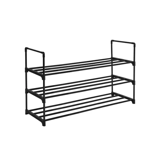 Metalen Schoenenrek Met 3 Niveaus - Zwart/3 Niveaus (30 X 92 X 55 Cm)