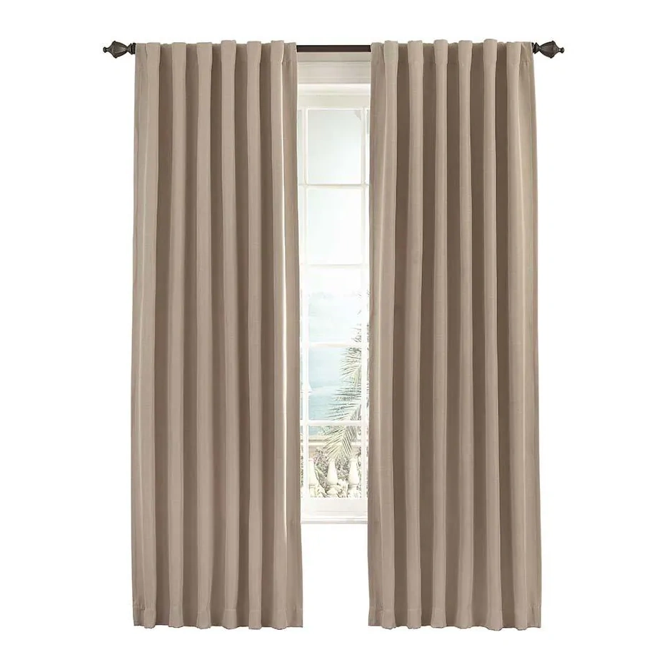 Eclipse 108-in Wheat Rod Pocket Single Curtain Panel