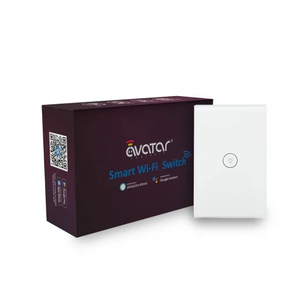 Avatar Controls 110-240vac Smart Wi-fi Touch Switch, 1 Gang