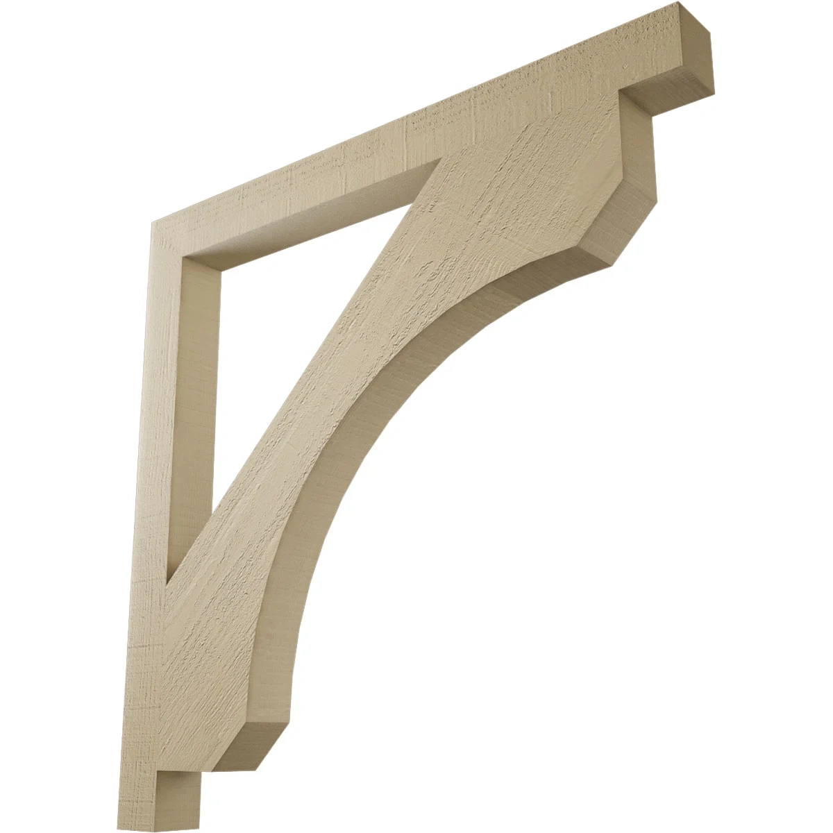 Timberthane Faux Wood Bracket, Legacy Style, Block Ends, 3 1/2"w X 40"d X 40"h, Primed Tan