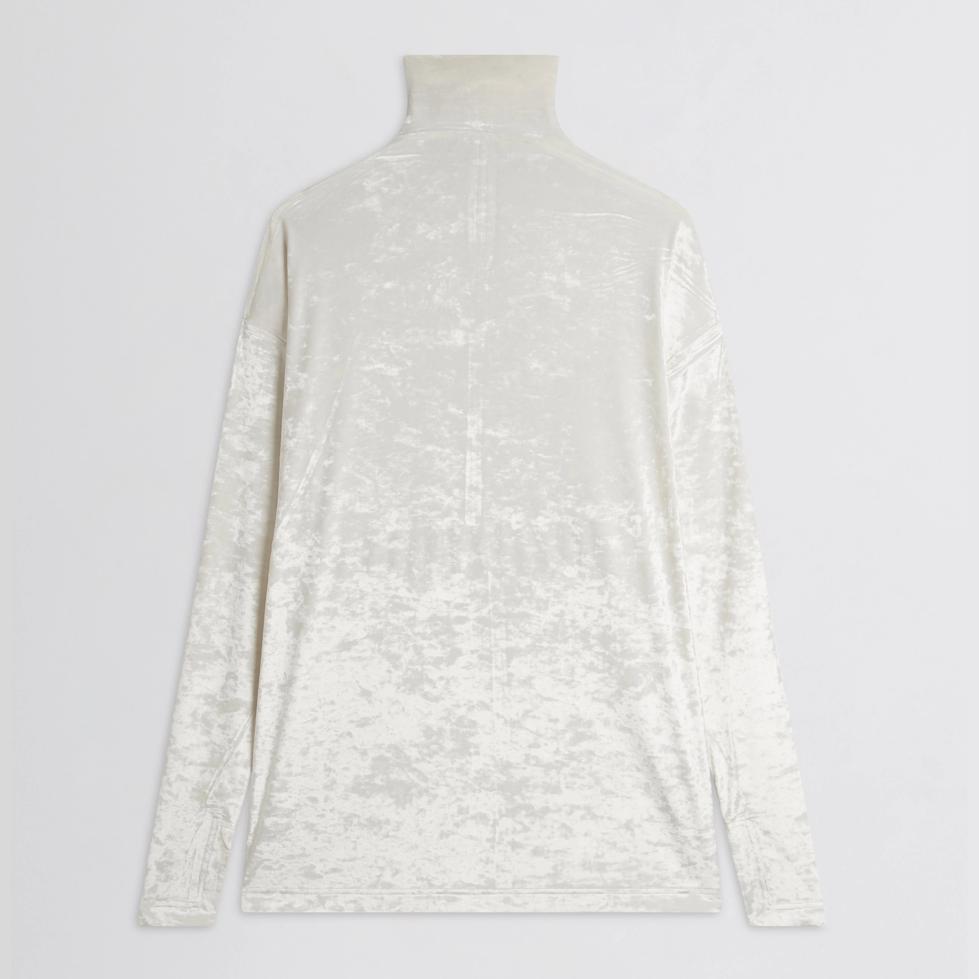 Liquid High Neck Top | White Crushed Velvet