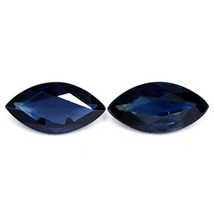 1.34 Cttw. Deep Blue Sapphire Marquise Matched Pair, Aaa Quality