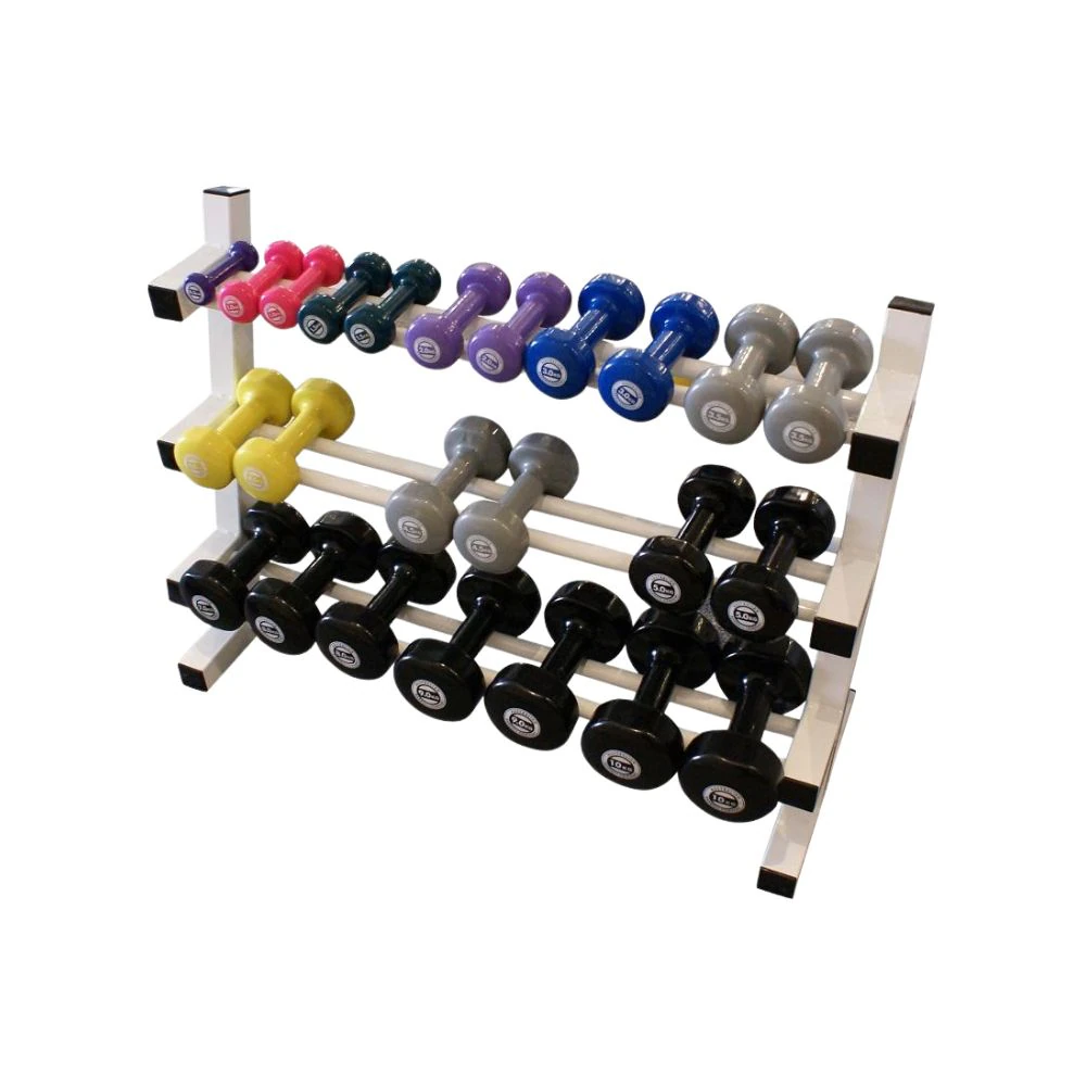 3 Tier Vinyl Dumbbell Rack - Precious Silver