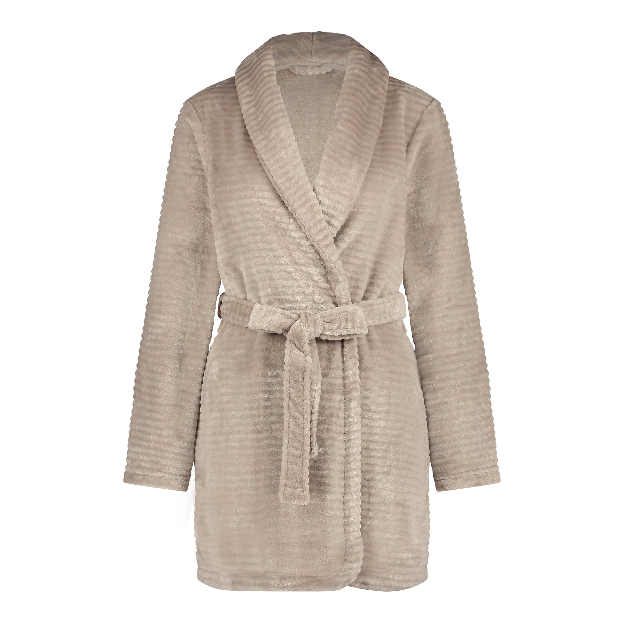 Kurzer Bademantel Fleece Rip - Beige