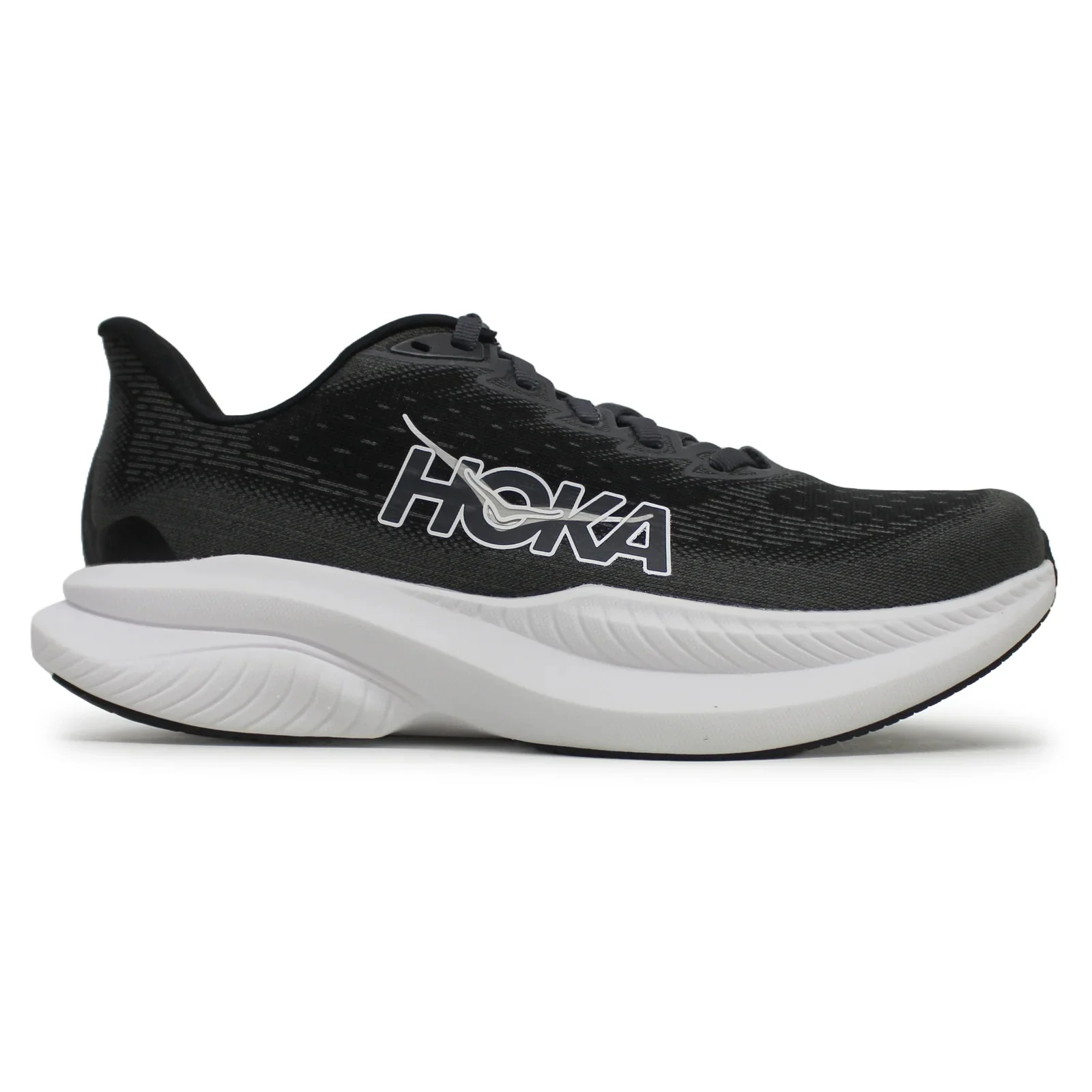 Hoka Mach 6 Textile Women's Low Top Black White Sneakers