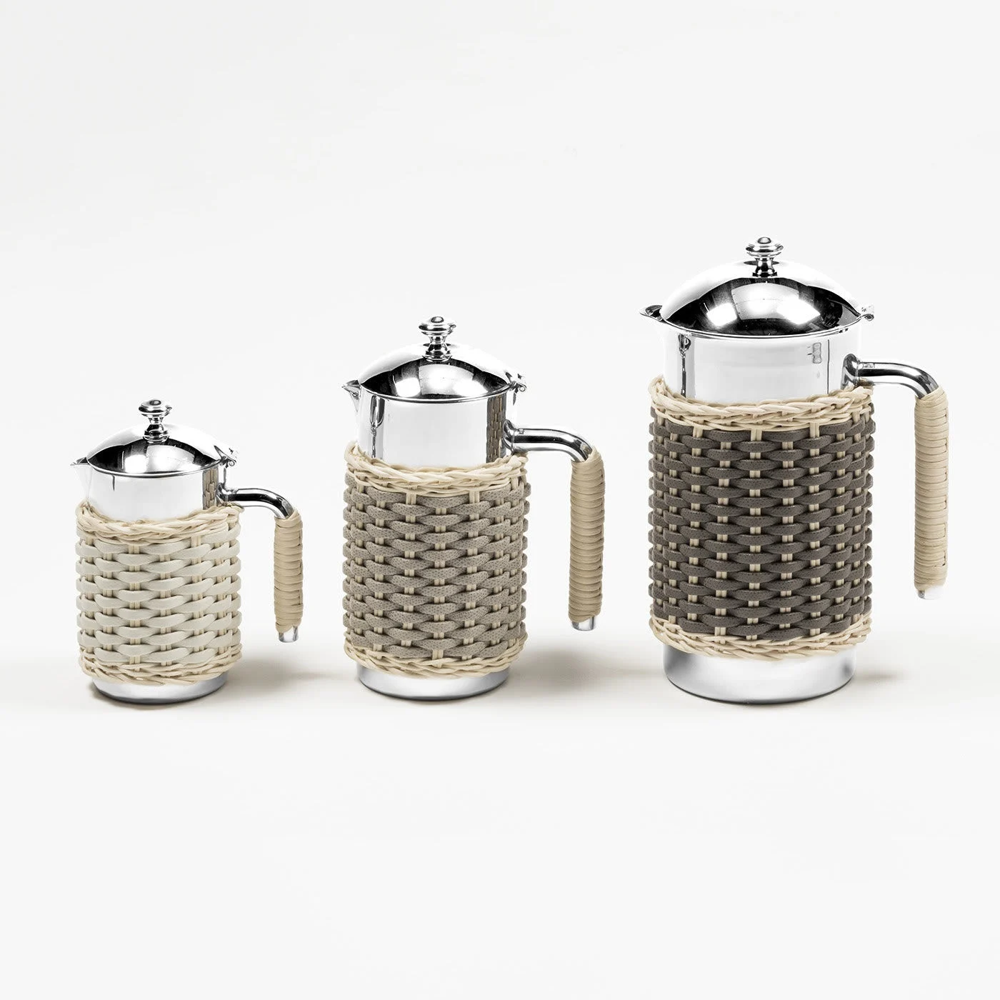 Rennes Brown Leather & Rattan Thermal Carafe