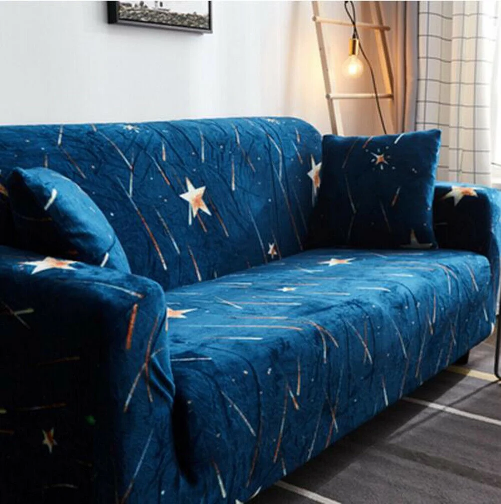 1 2 3 4 Winter Stretch Sessel Sofa Sofa Deckel Elastisch Husse Flannell - Four Seats/meteor Schauer