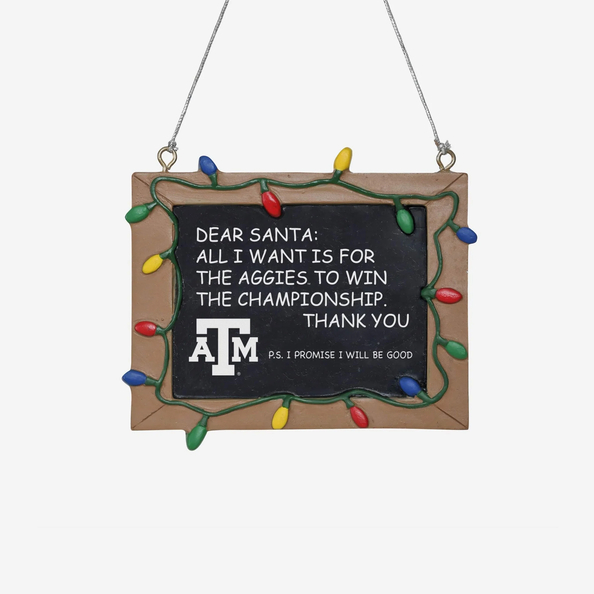 Texas A&m Aggies Resin Chalkboard Sign Ornament