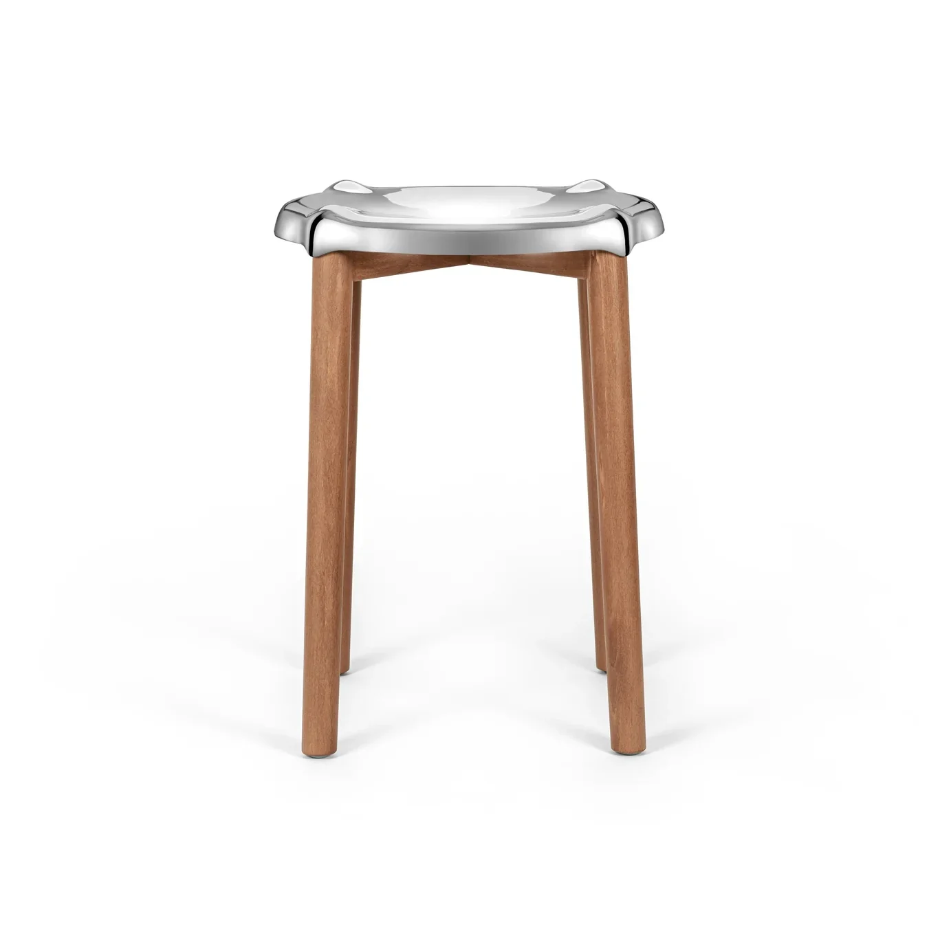 Poêle Stool - Mirror Polished / Brown/low: 18.5 In Height