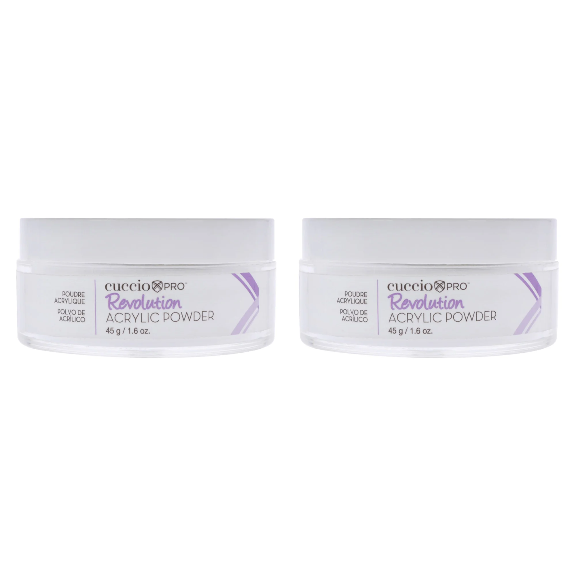 Revolution Acrylic Powder - Clear By Cuccio Pro For Women - 1.6 Oz Acrylic Powder - Pack Of 2