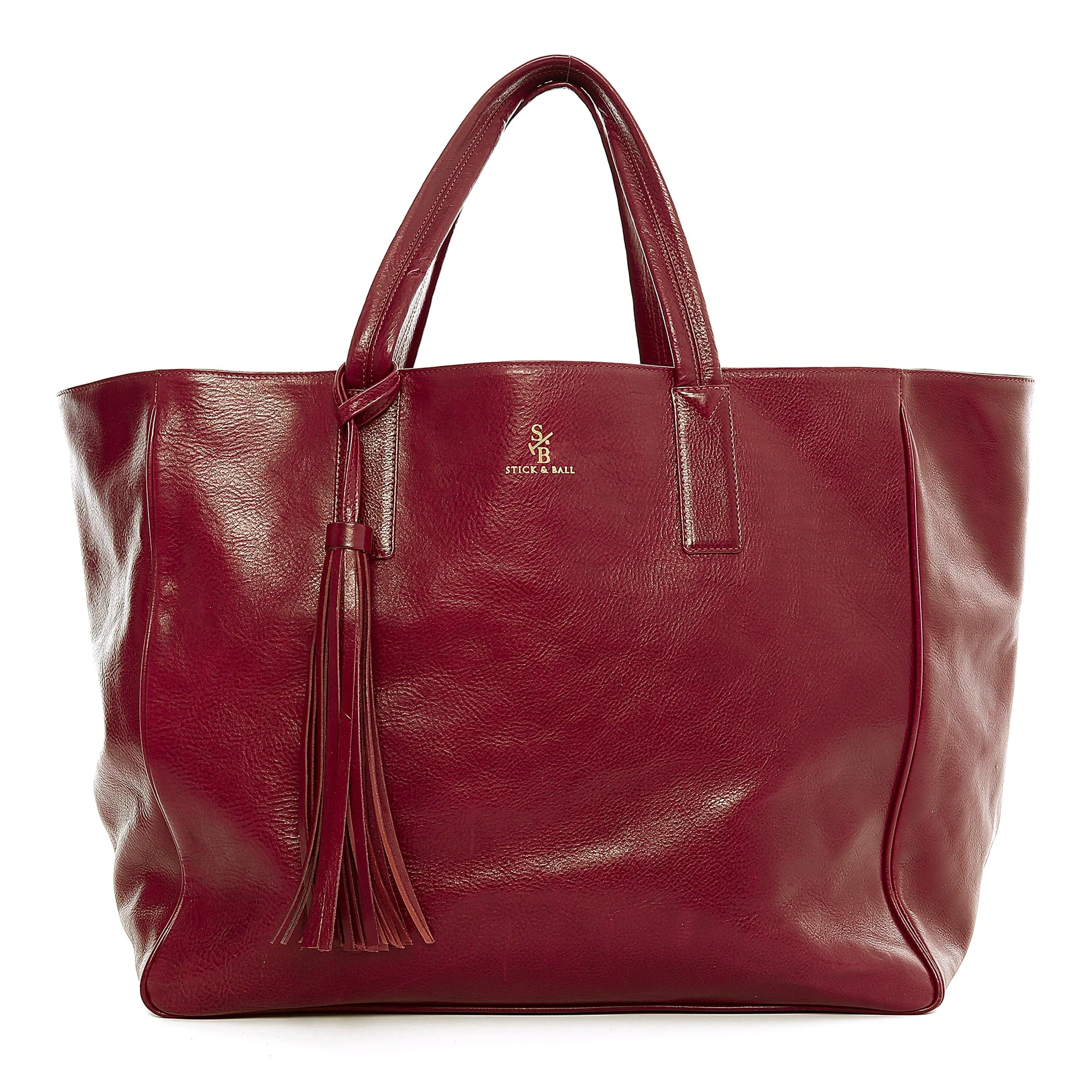 Leather Wellington Weekender Burgundy