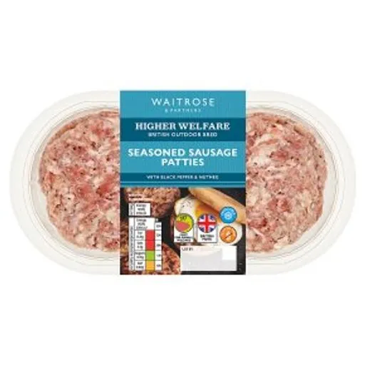 Waitrose Seasoned Sausage Patties320g