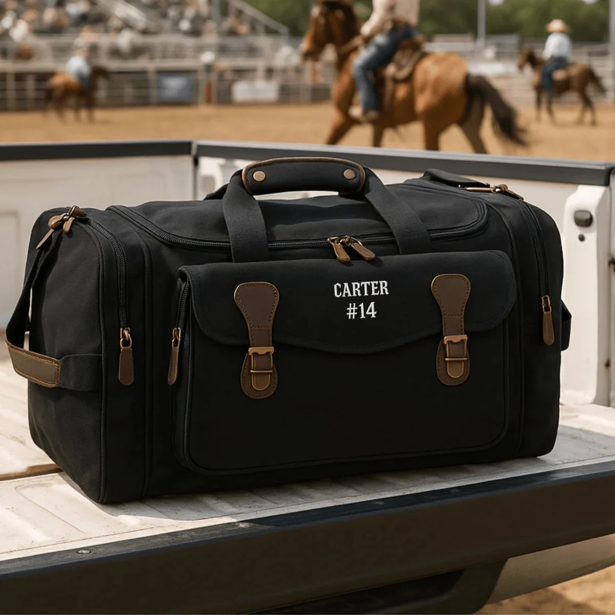 Rugged Rodeo Duffle Bag - Black/ivory