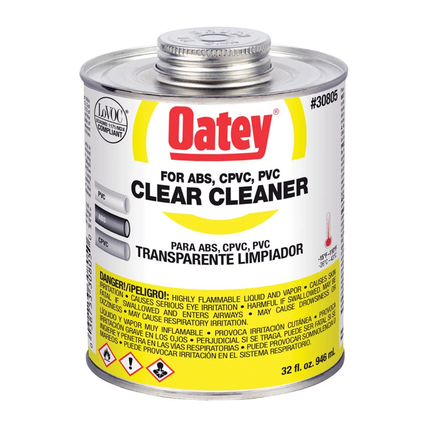 Clear Cleaner For Abs/cpvc/pvc 32 Oz
