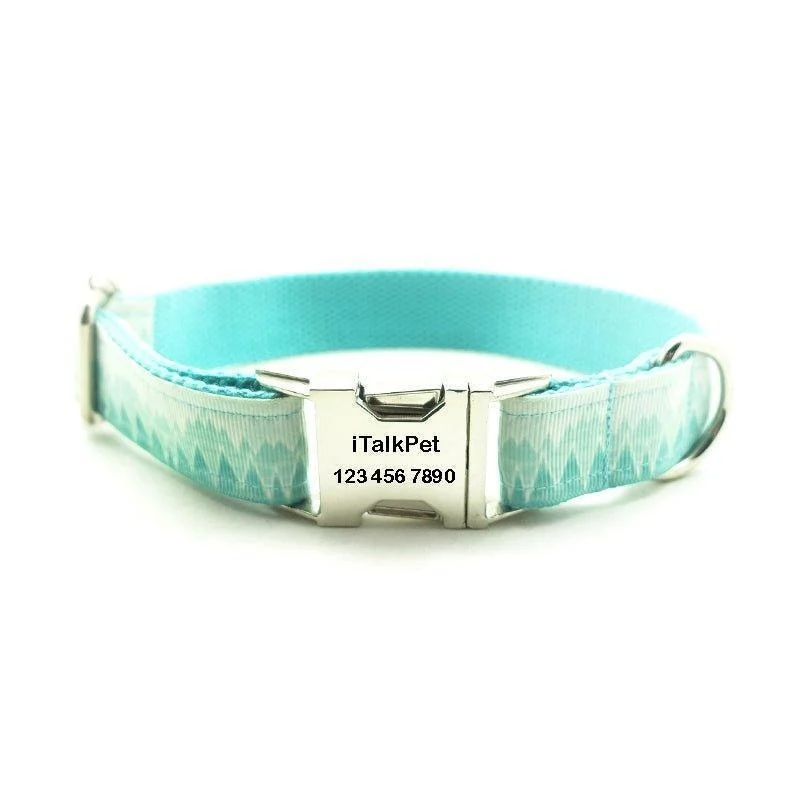 Blue Peak Soft Personalized Dog Collar Set - Xs: 9"-12"/collar Only