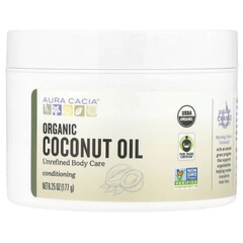 Aura Cacia Organic Coconut Oil 6.25 Oz 177 G