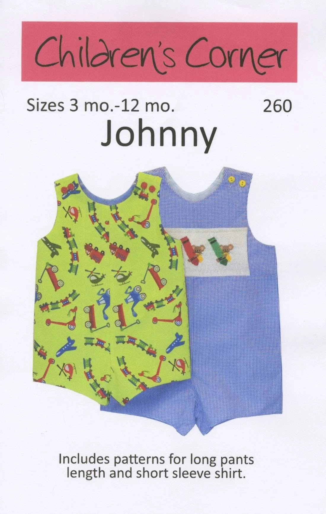 Johnny 3 Months - 12 Months Romper And Shirt Pattern By Elizabeth Travis Johnson, Ginger Caldwell, And Lezette Thomason