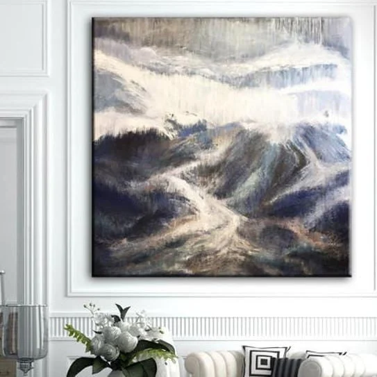 Great Mountains - 40"x40" | 102x102 Cm/stretched + Black Frame
