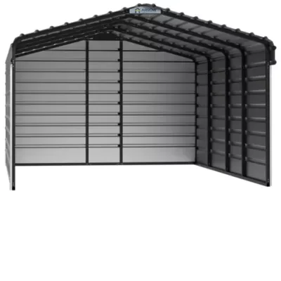 Arrow 12 Ft. X 20 Ft. X 7 Ft. 3-sided Carport, Eggshell