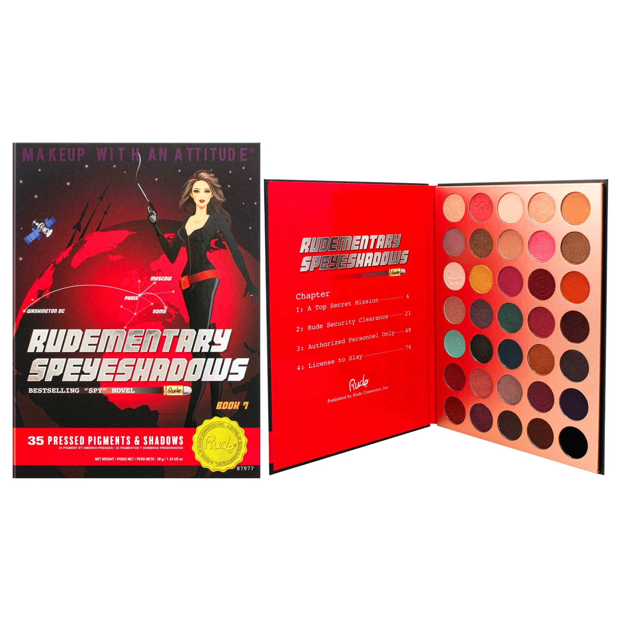 Rudementary Speyeshadows 35 Eyeshadows Palette - Book 7 By Rude Cosmetics For Women - 1.33 Oz Eye Shadow