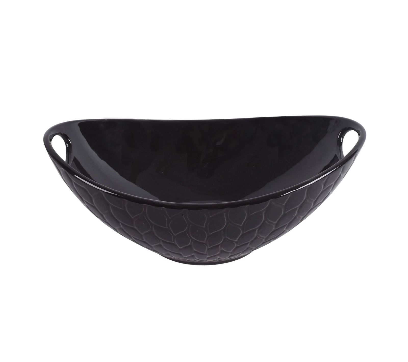 "as Is" Temp-tations Carved Willow 2-qt Serving Bowl With Handles