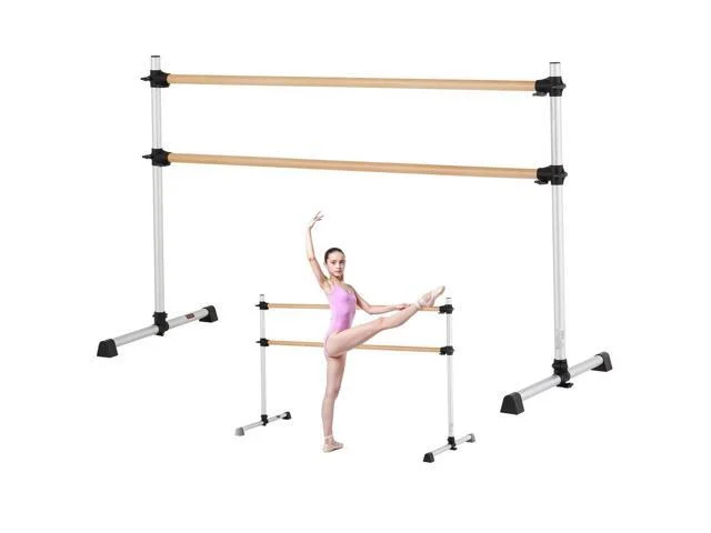 6ft Ballet Barre Freestanding Portable Fitness Dance Bar Height Adjustable