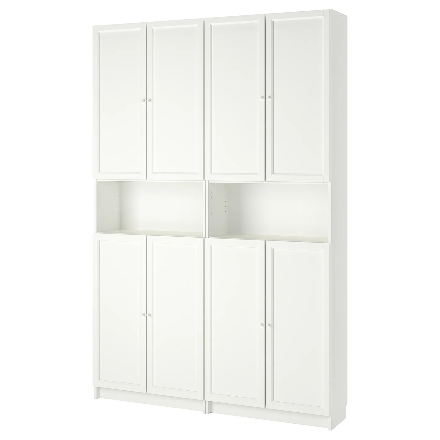 Billy / Oxberg Bookcase W Height Extension Ut/drs, White, 160x30x237 Cm