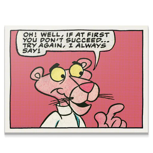 Pink Panther - Try Again - Canvas