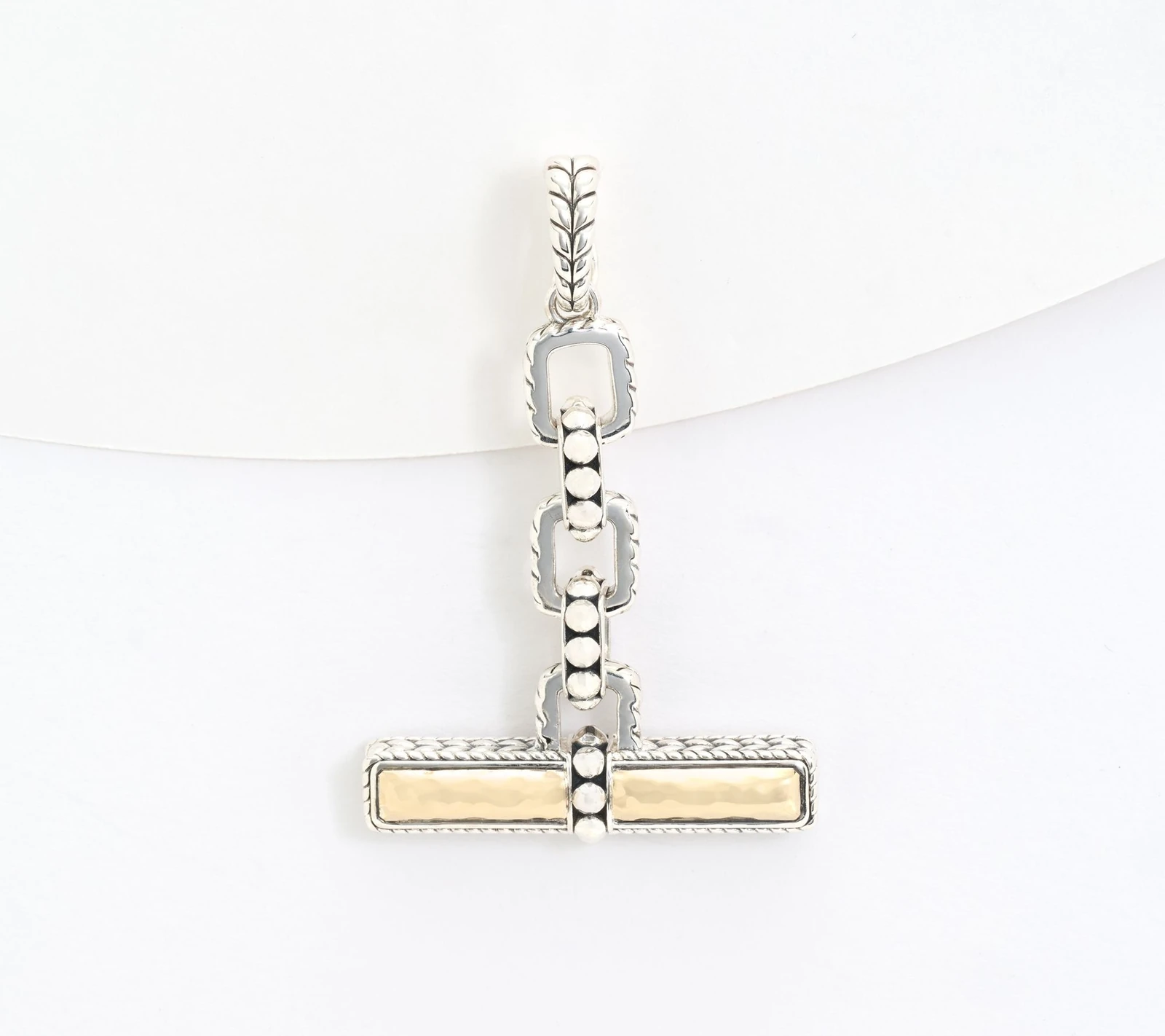 Jai Sterling & 14k Hammered Toggle Bar Enhancer