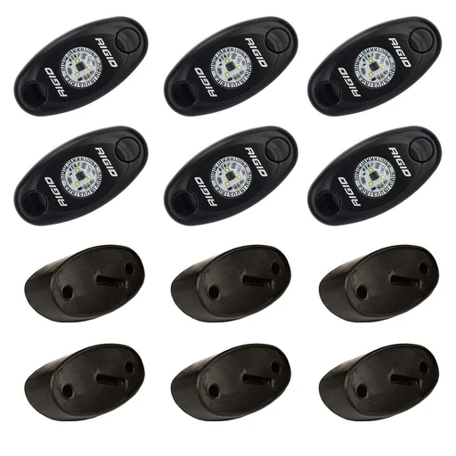 Rigid Industries A-series Rock Light Kit - 6 Amber Lights - Black | 400293