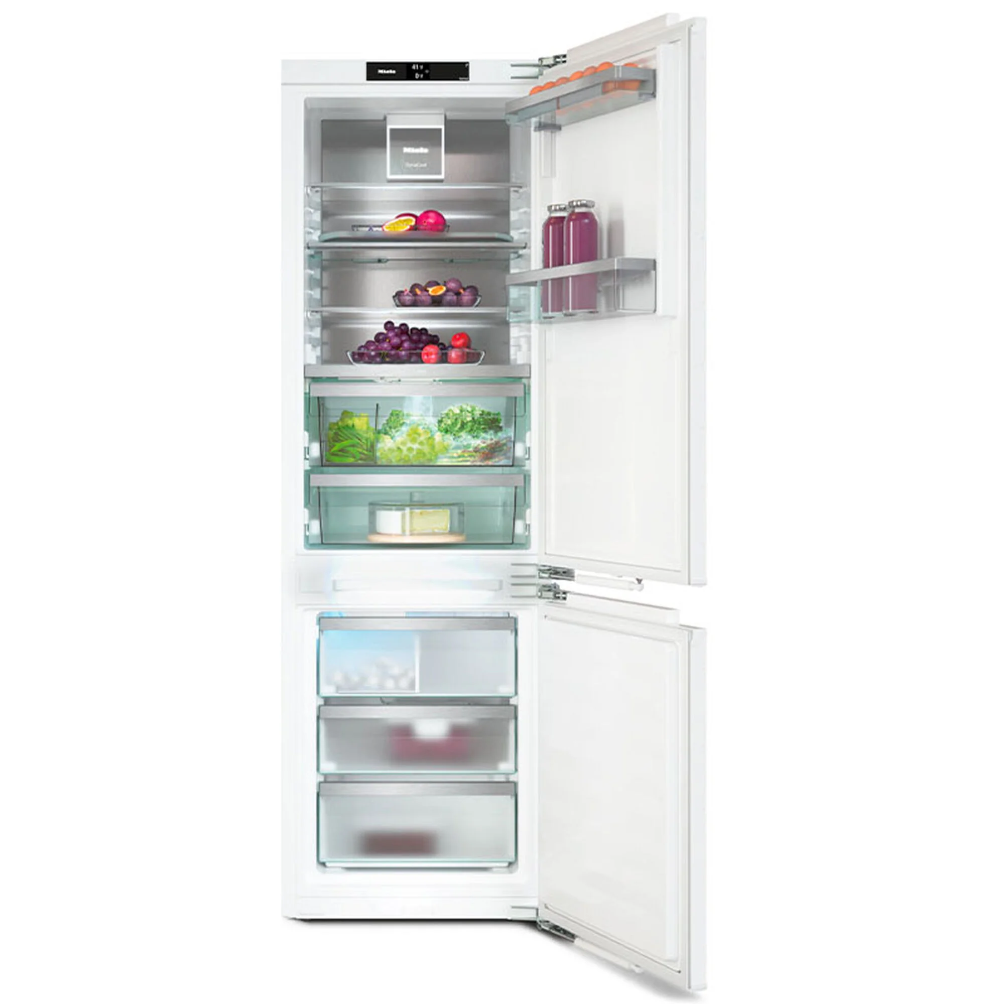Miele 24 In. 8.7 Cu. Ft. Built-in Smart Counter Depth Bottom Freezer Refrigerator With Ice Maker - Stainless Steel