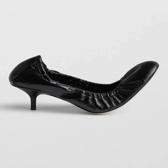 Low Pucker Pump 45 | Black Leather - 35