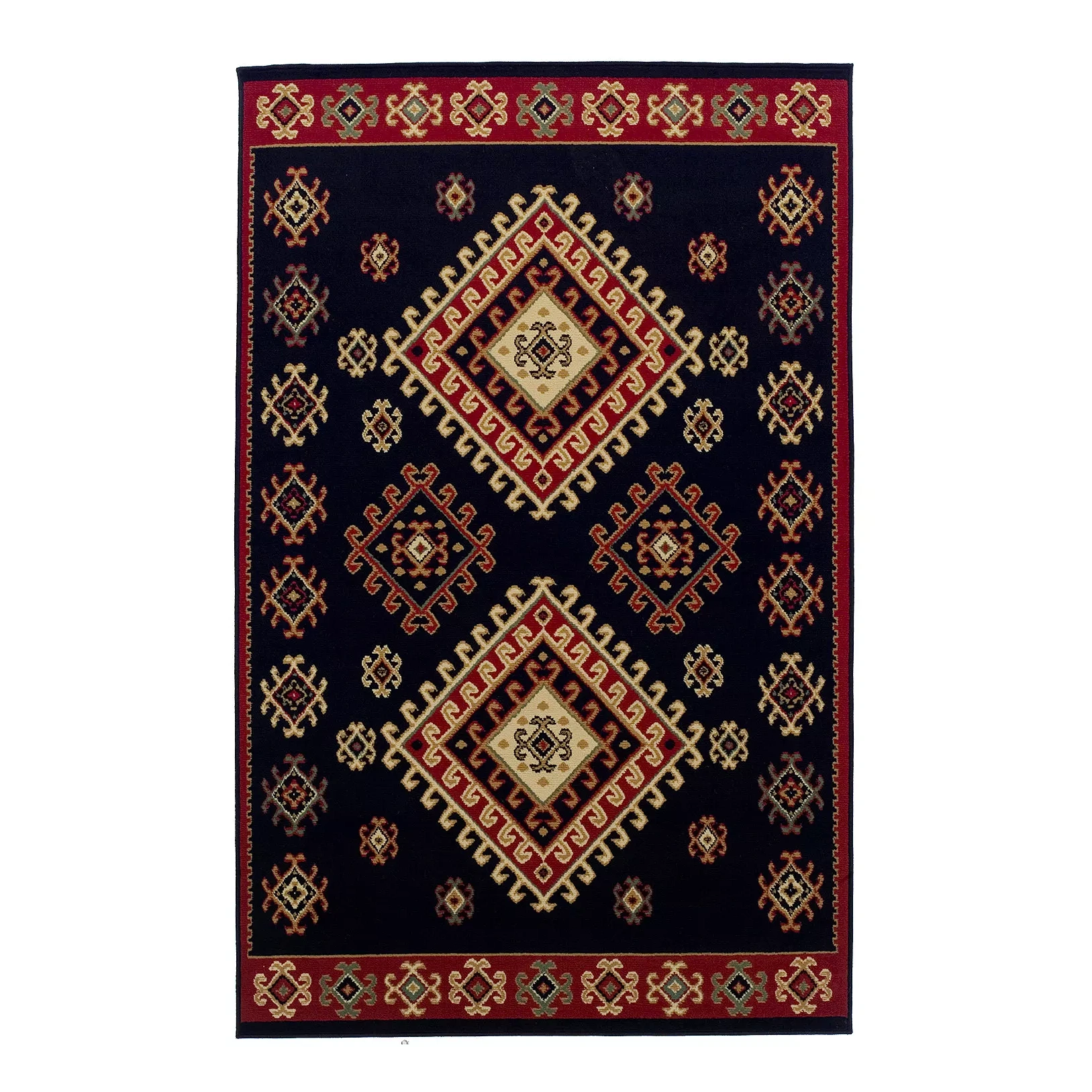 Superior Designer Santafe Black Area Rug 6' X 9'