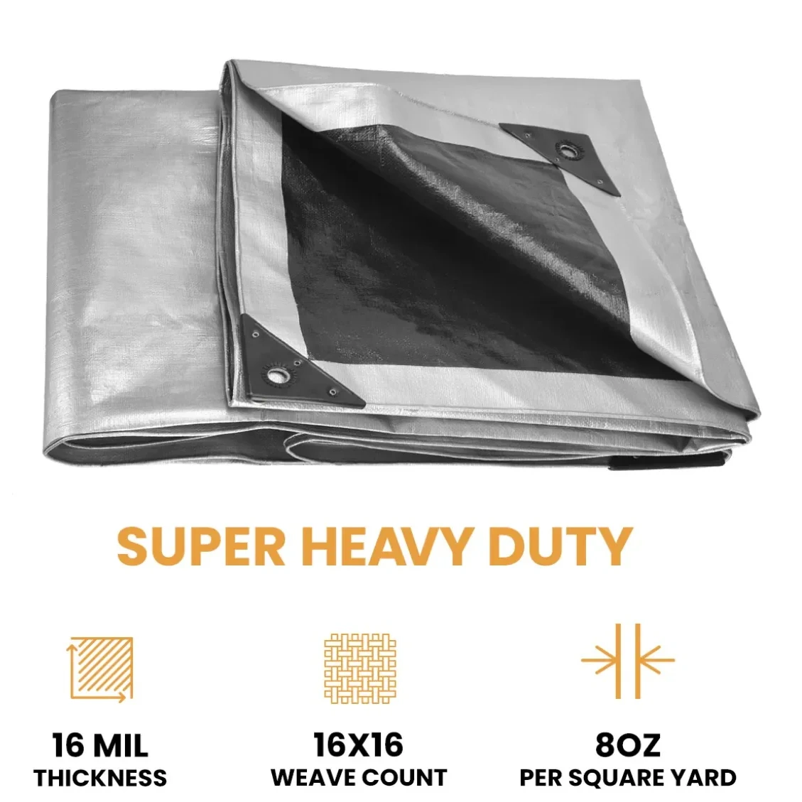 10' X 20' Super Heavy Duty Poly Tarp - Brown