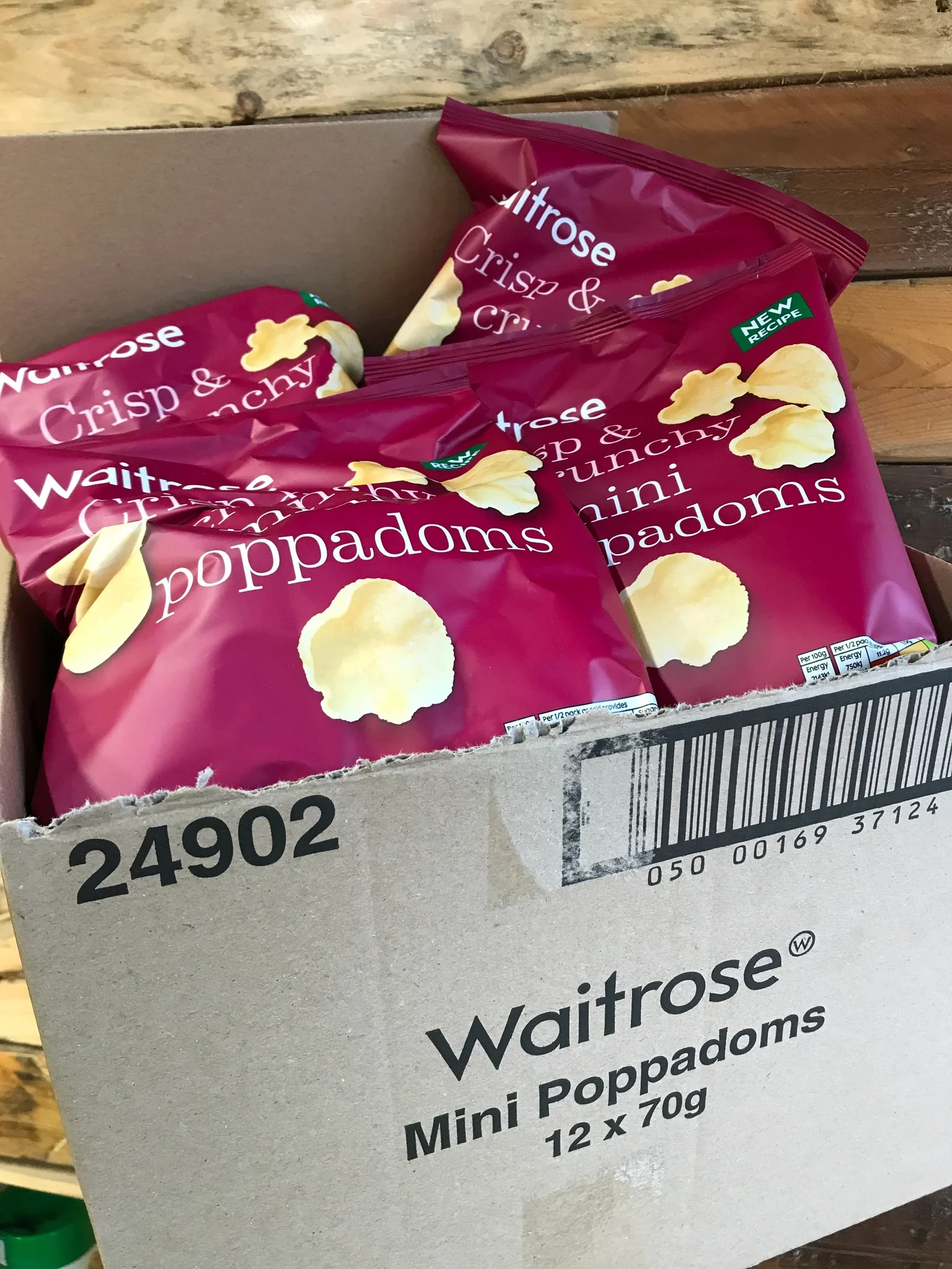12x Waitrose Crisp & Crunchy Mini Poppadoms