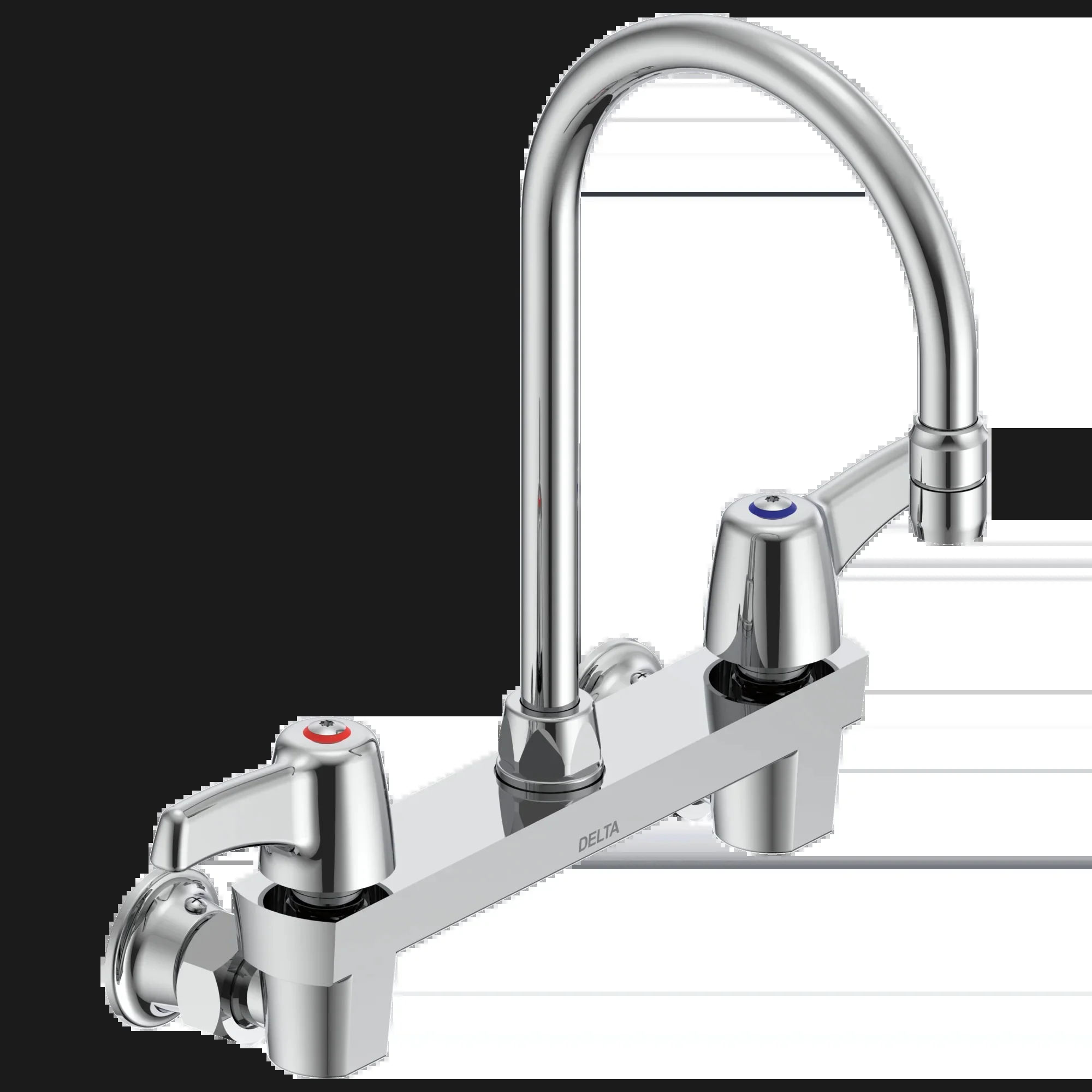 Delta Commercial 28c3 / 28c4 / 28c6:28c4943 Two Handle 8" Wall Mount Service Sink Faucet - Chrome