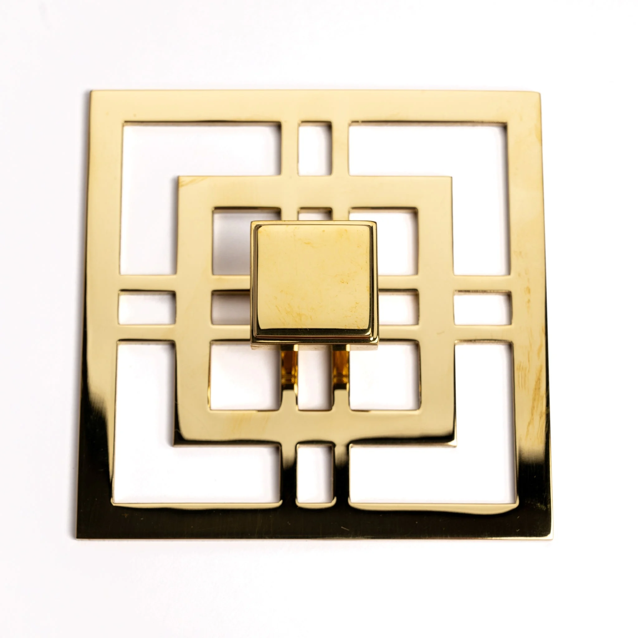 Maury Large Backplate And Knob Set - Polished Brass/polished Nickel