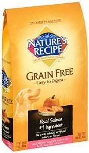 Natures Recipe Grain Free Easy To Digest Salmon, Sweet Potato - Pumpkin Recipe Dog Food 5/4lb