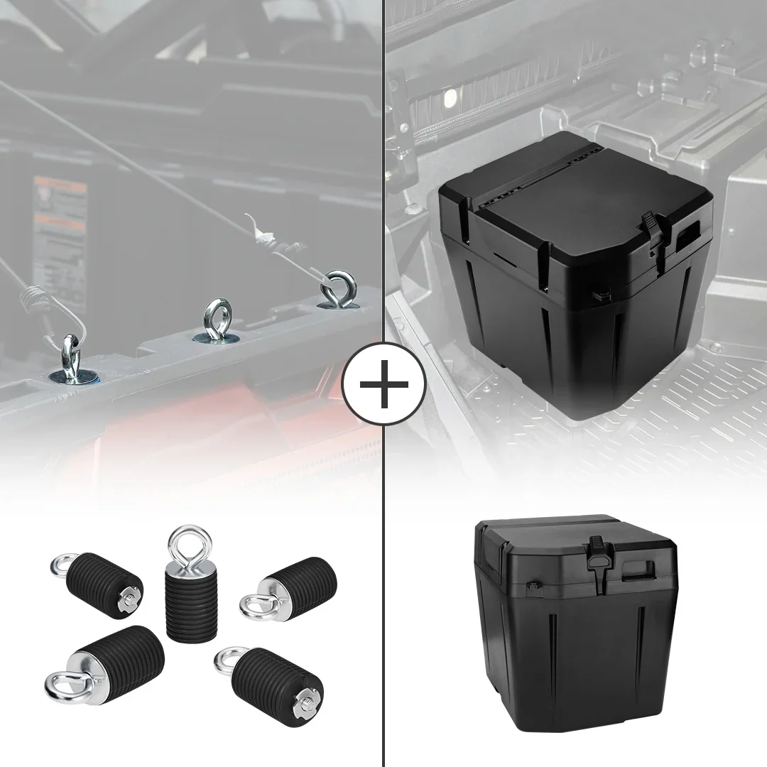 2" Tie Down Anchors & Under Seat Storage Box For Polaris Ranger 1000 Xp