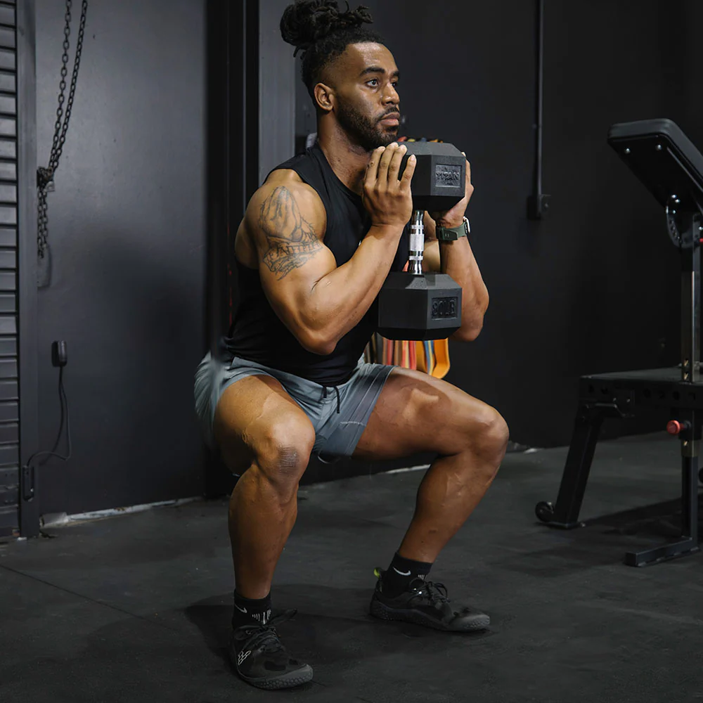100 Lb Rubber Hex Dumbbells