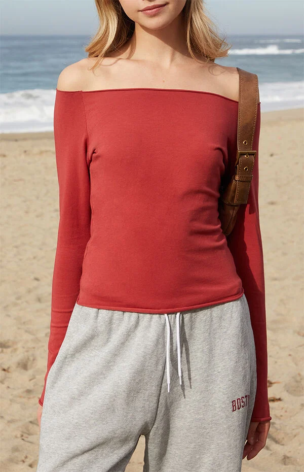 Red Bonnie Off‑the‑shoulder Top