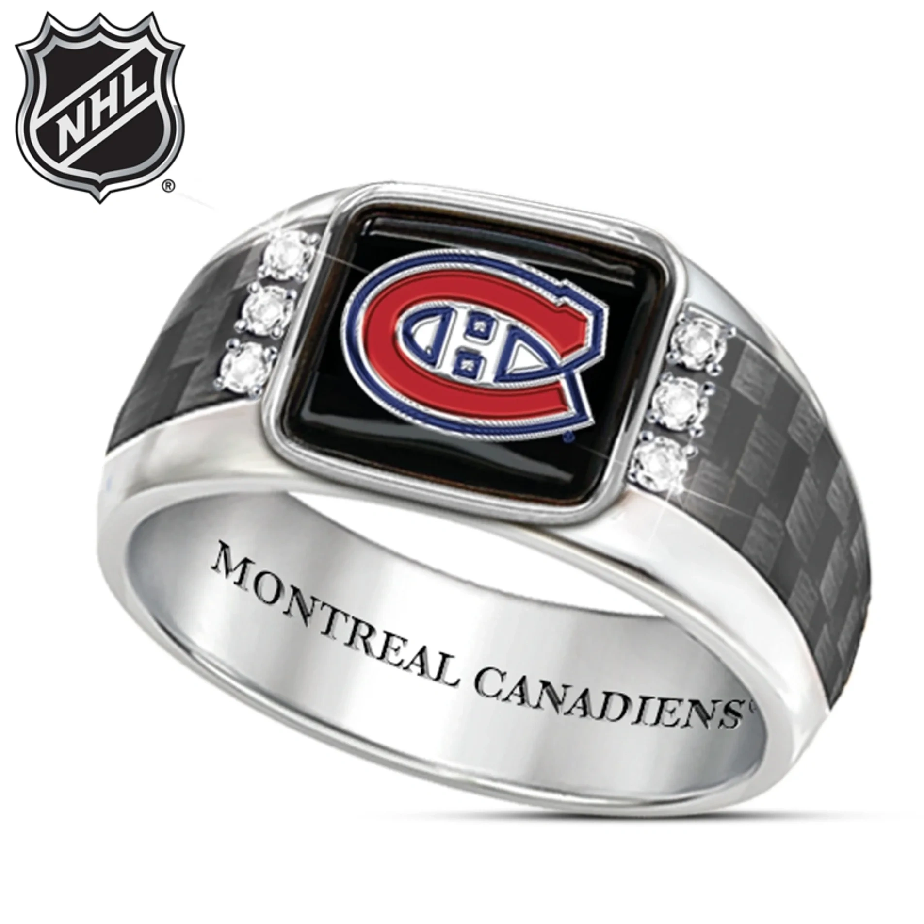 Montreal Canadiens Men's Carbon Fiber Ring